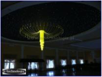 Żyrandol Światłowodowy Ośmiornica podświetlenie sali