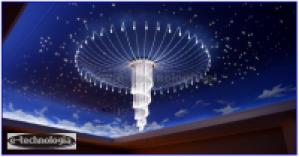 Żyrandol Światłowodowy Ośmiornica efekt nieba w sali weselnej