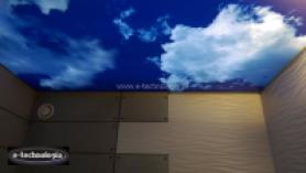 Sufit napinany z nadrukiem - zdjęciem pokój błękitne niebo
