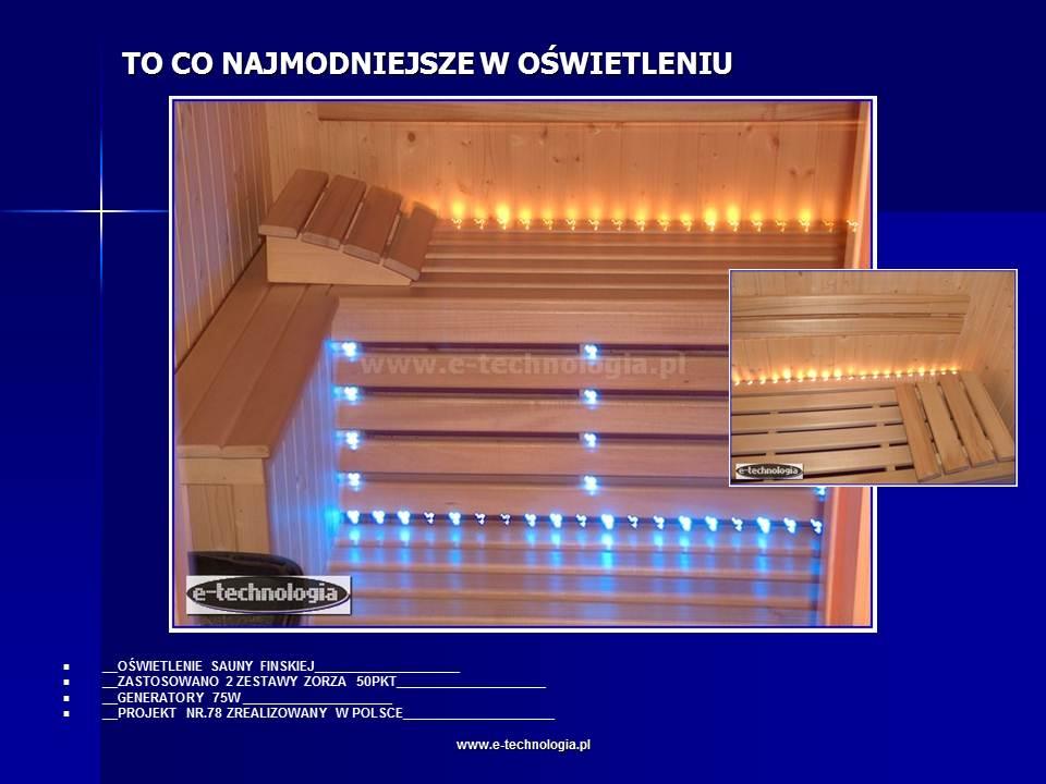 Oświetlenie do sauny wystrój e-technologia