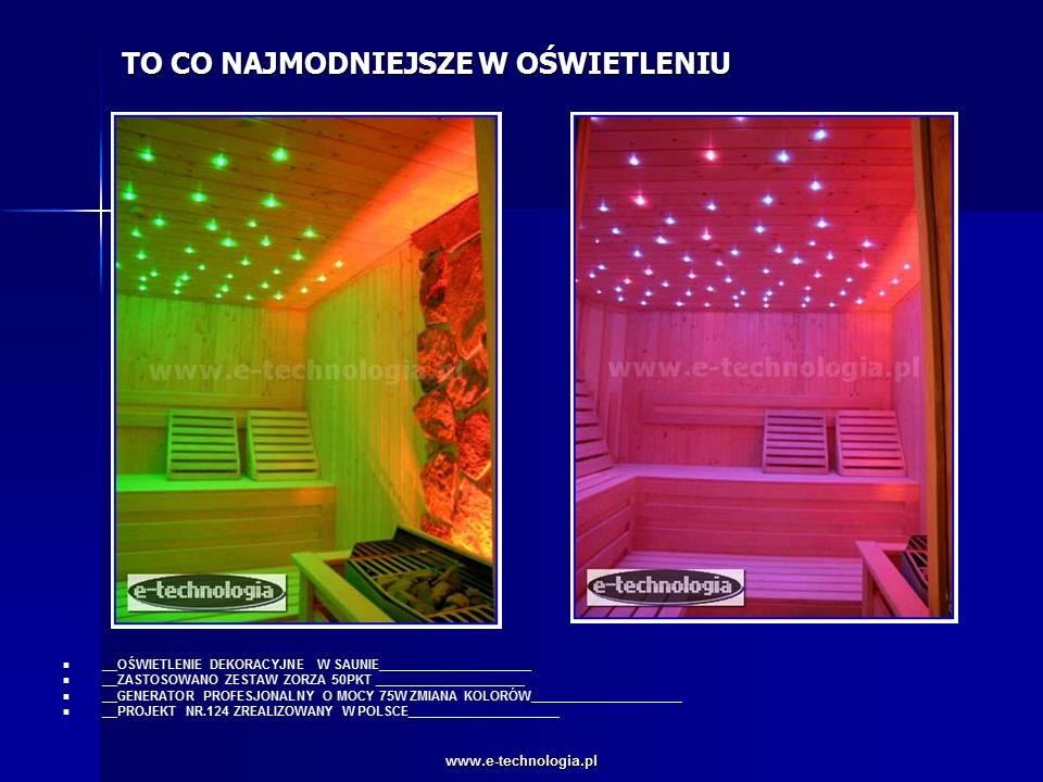 Oświetlenie do sauny projekt e-technologia