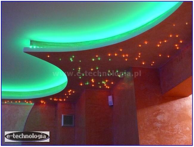 oświetlenie LED salonu i gwieździste niebo LED salon oświetlenie