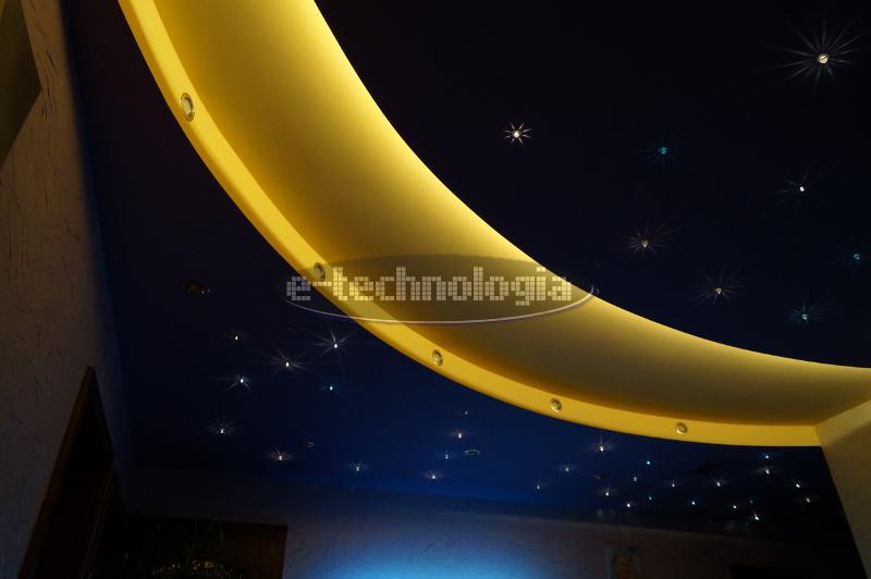 Oświetlenie LED dekoracje wnetrz sufity napinane krysztalowe gwiazdy e-technologia
