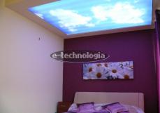Oświetlenie sypialni - sufity napinane ze zdjęciem chmurek